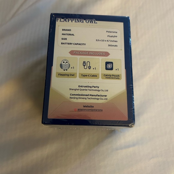 Potaroma Flapping Owl Cat Toy • Interactive Motion Bird • New Sealed - Picture 2 of 5